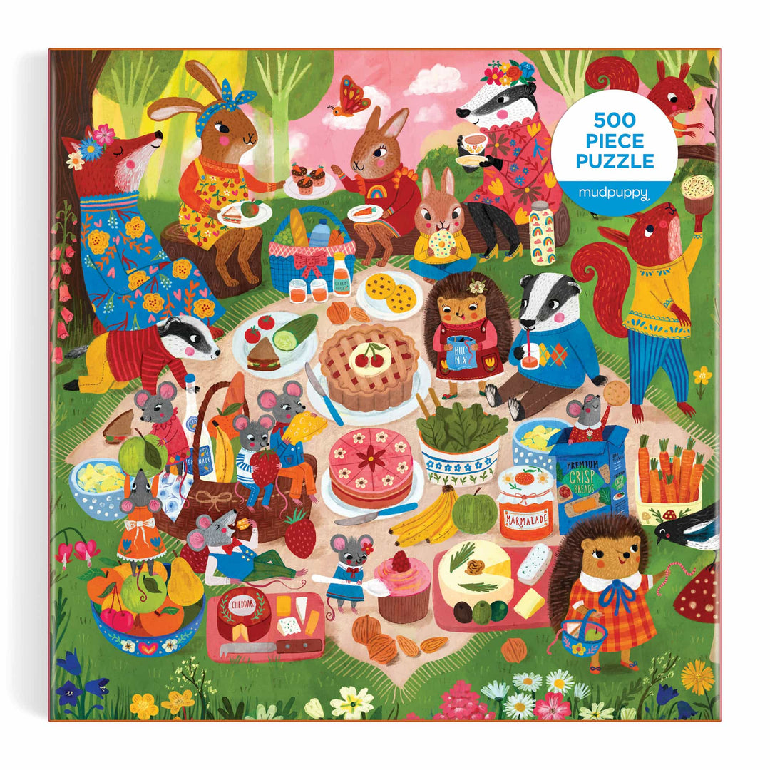 Woodland Picnic 500 Piece Puzzle - Merry PigletsMudpuppy