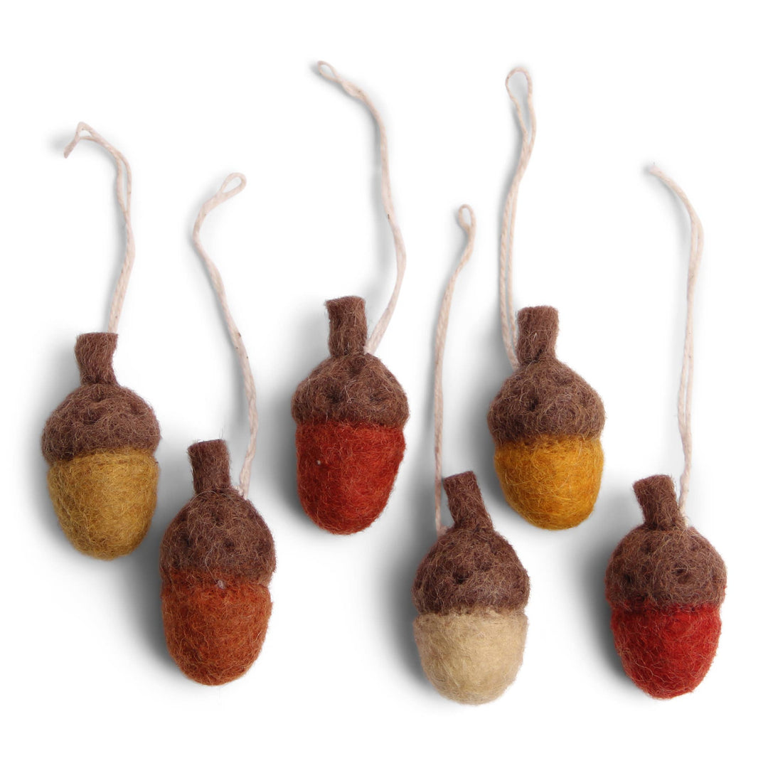 Wool Acorn Ornaments - Set of 6 - Merry PigletsGry and Sif
