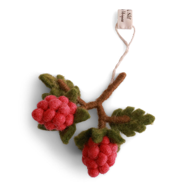 Wool Raspberry Ornament - Merry PigletsGry and Sif