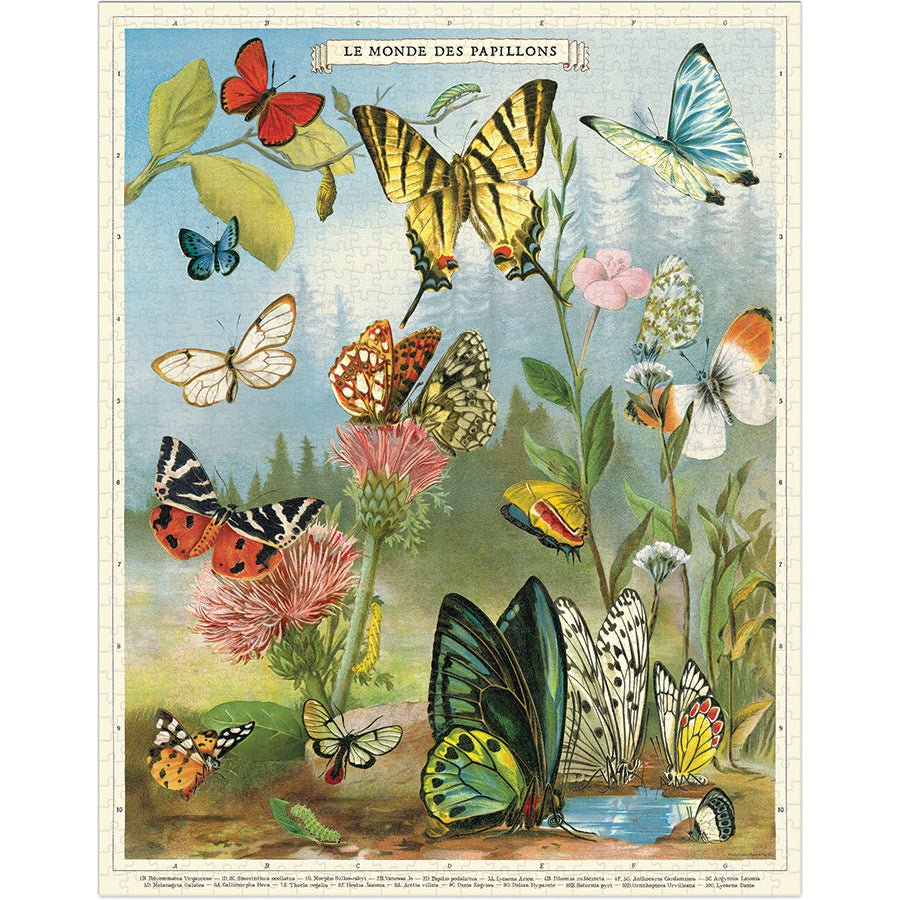 World of Butterflies 1000 Piece Puzzle - Merry PigletsCavallini Papers & Co.