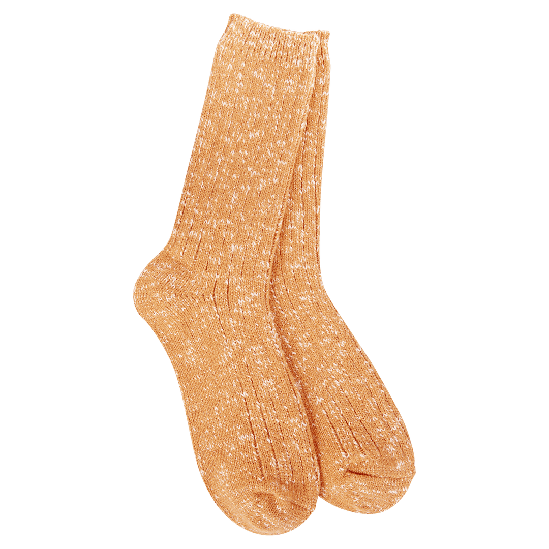 World's Softest Weekend Orange Crew Socks - Merry PigletsWorld's Softest Socks