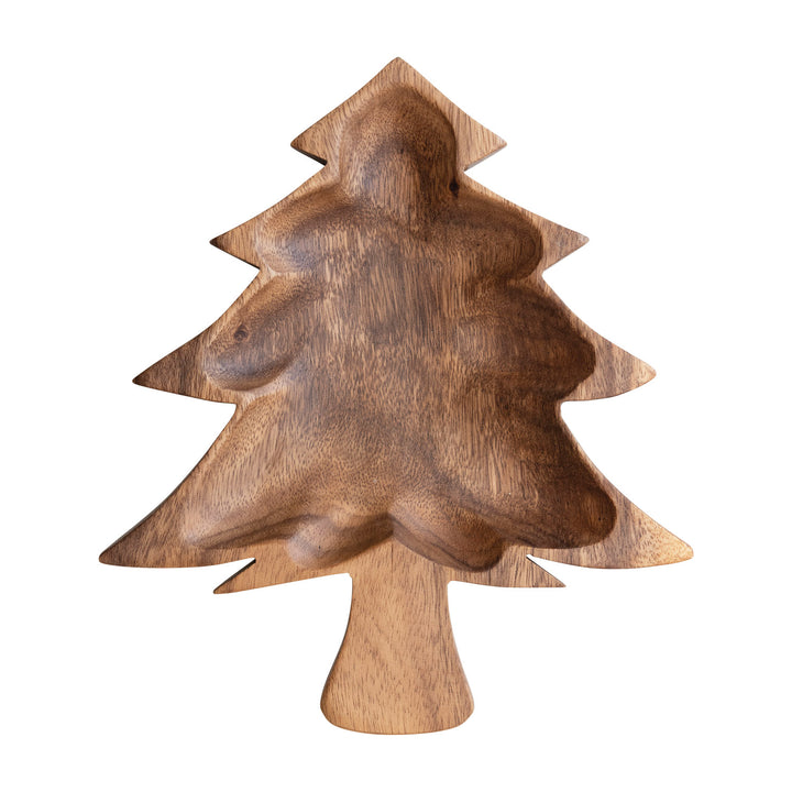 Wood Christmas Tree Shaped Bowl