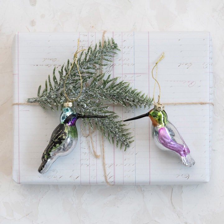 Glass Hummingbird Ornament