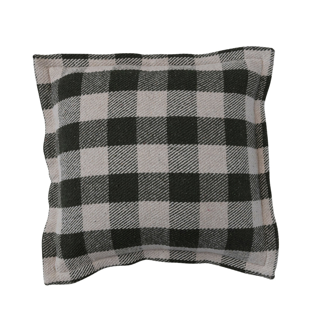 Hunter Green Check Pillow - Merry Piglets