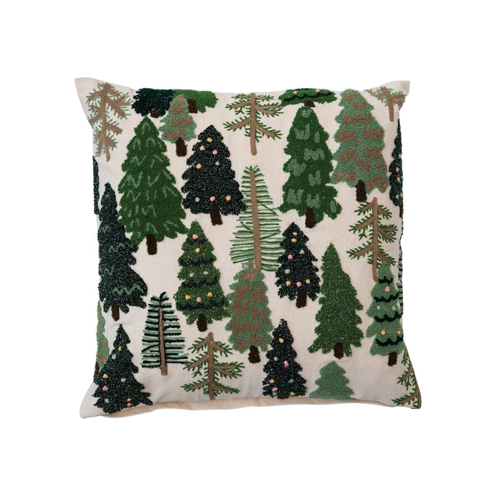 Embroidered Tree Pillow