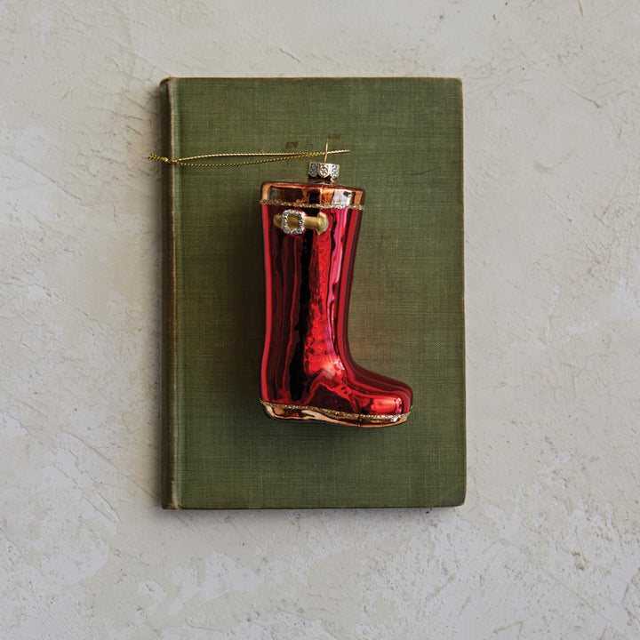 Galoshes w/ Glitter Glass Ornament