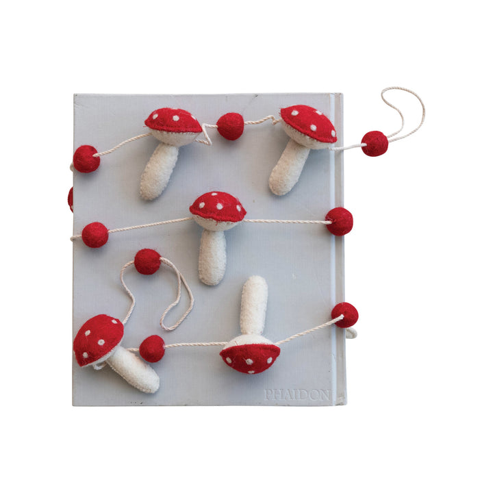 Wool Felt Mushroom Garland