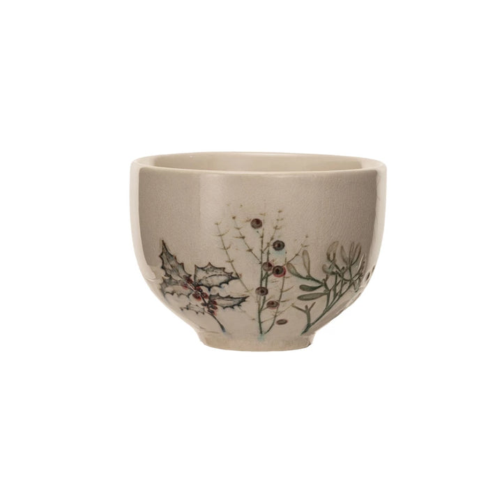 Stoneware Bowl w/ Seasonal Botanicals