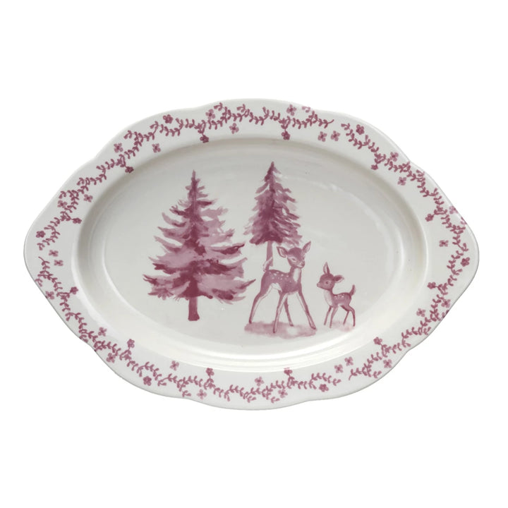 Pink & Cream Deer Platter