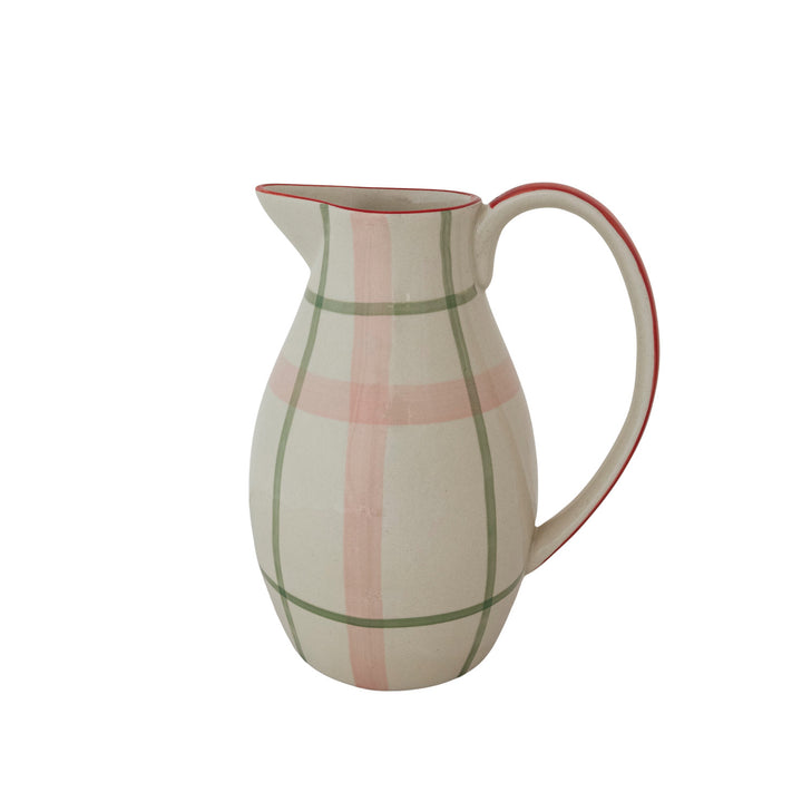 Plaid Stonware Pitcher