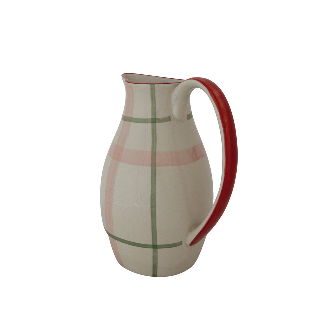 Plaid Stonware Pitcher