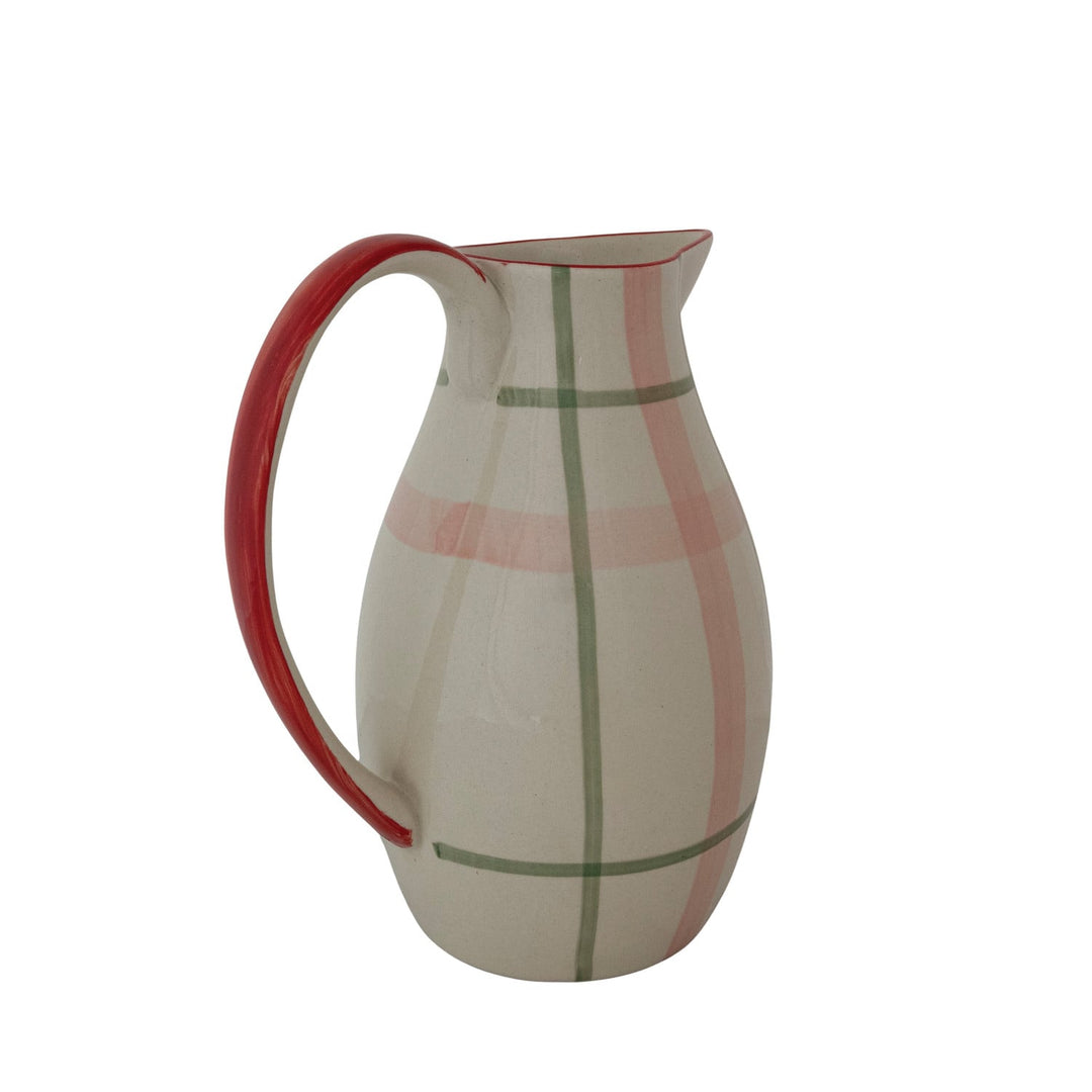 Plaid Stonware Pitcher