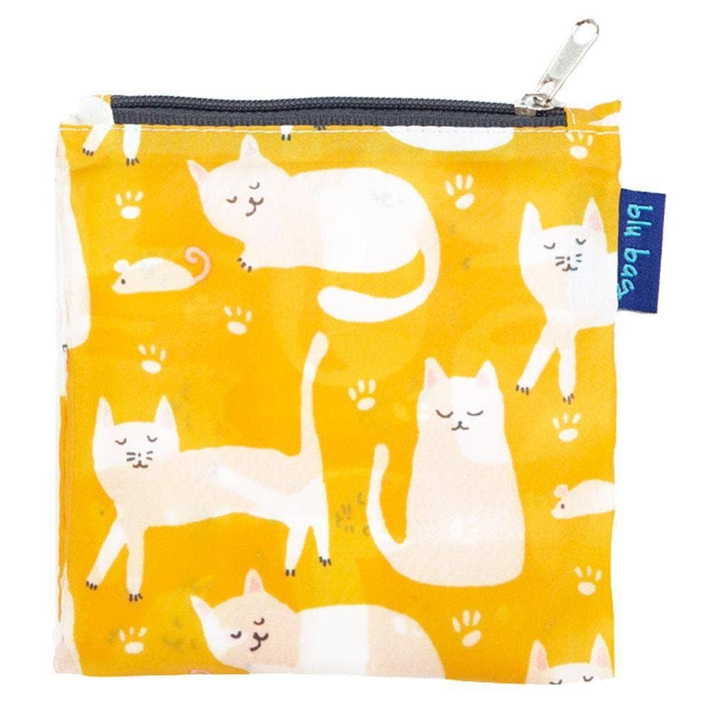 Yellow Kitty Cats Reusable Shopper Tote - Merry Pigletsrockflowerpaper