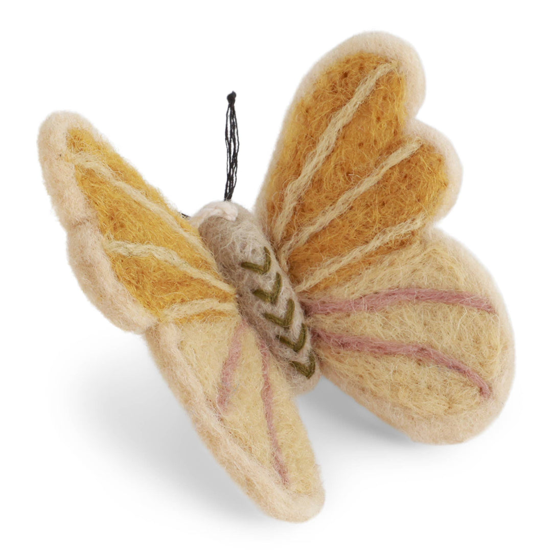 Yellow Wool Butterfly Ornament - Merry PigletsGry and Sif