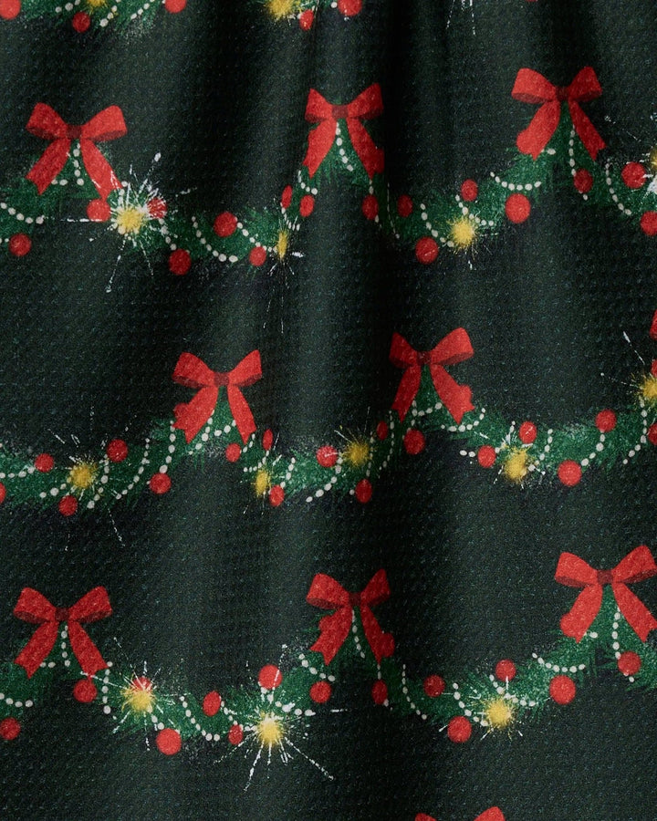Yuletide Garland Tea Towel - Merry PigletsGeometry
