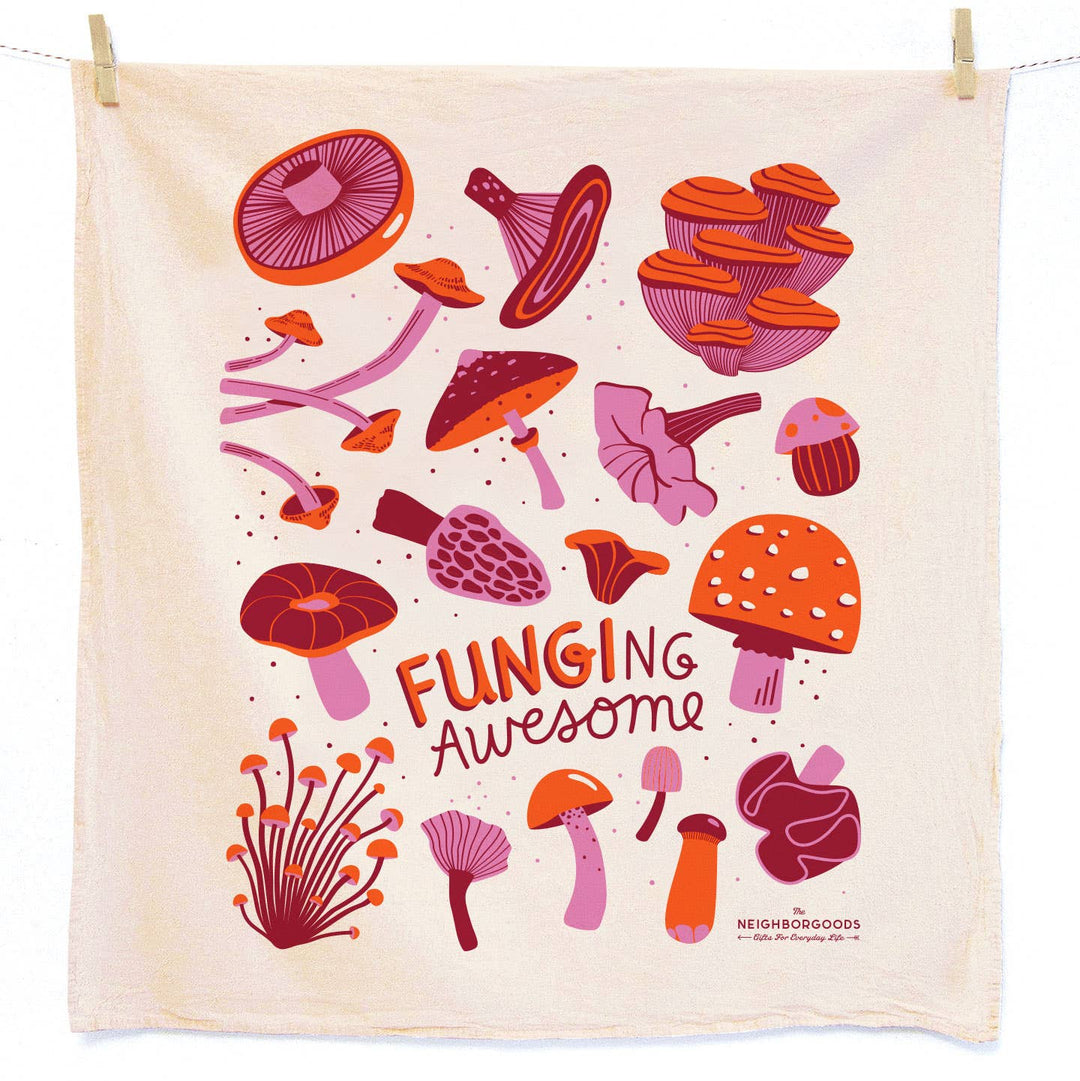 Funging Awesome Mushroom Dish Towel - Merry Piglets