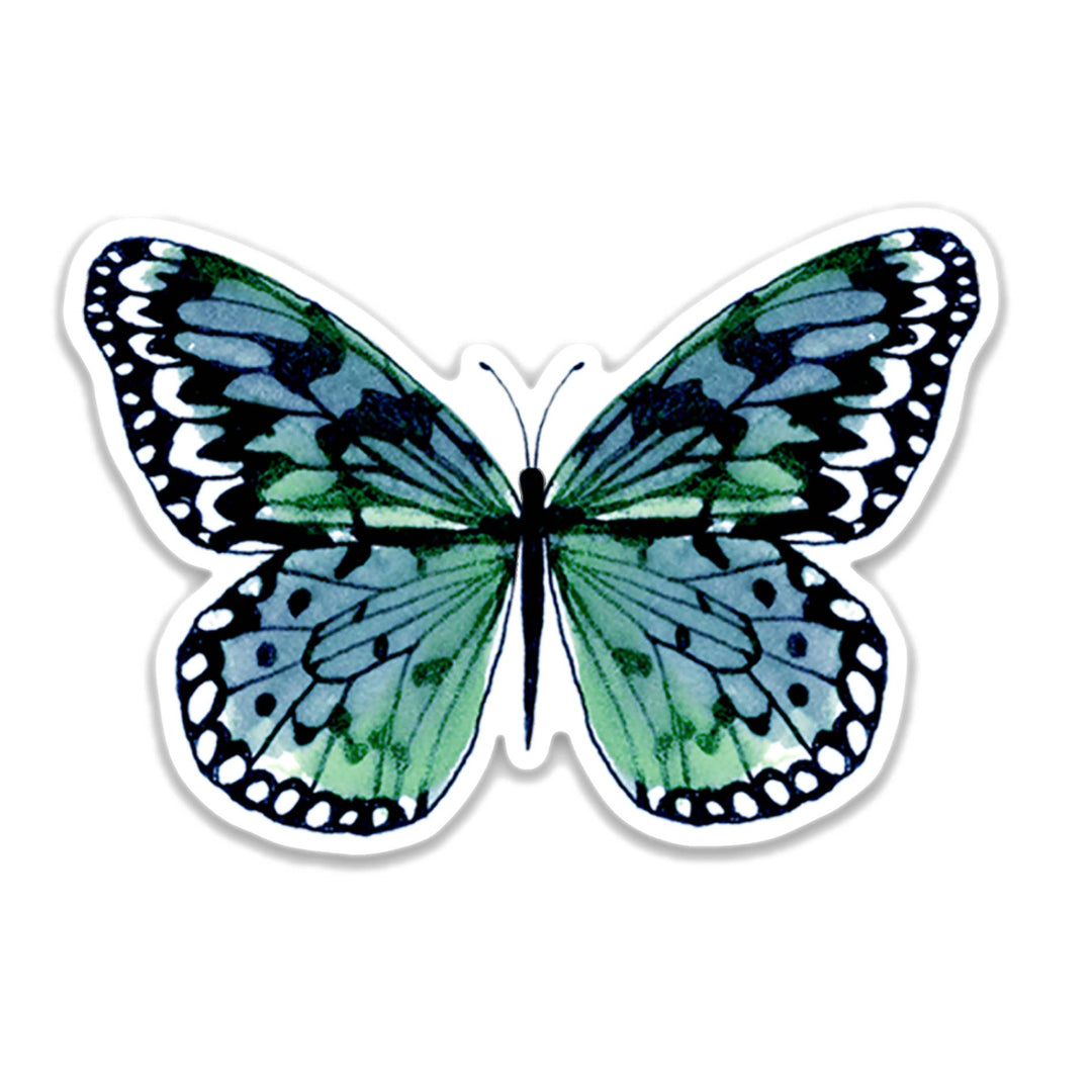 Blue Butterfly Sticker - Merry Piglets