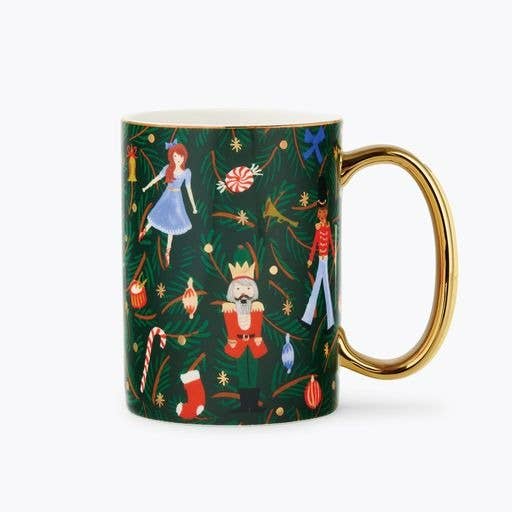 Evergreen Nutcracker Porcelain Mug - Merry Piglets