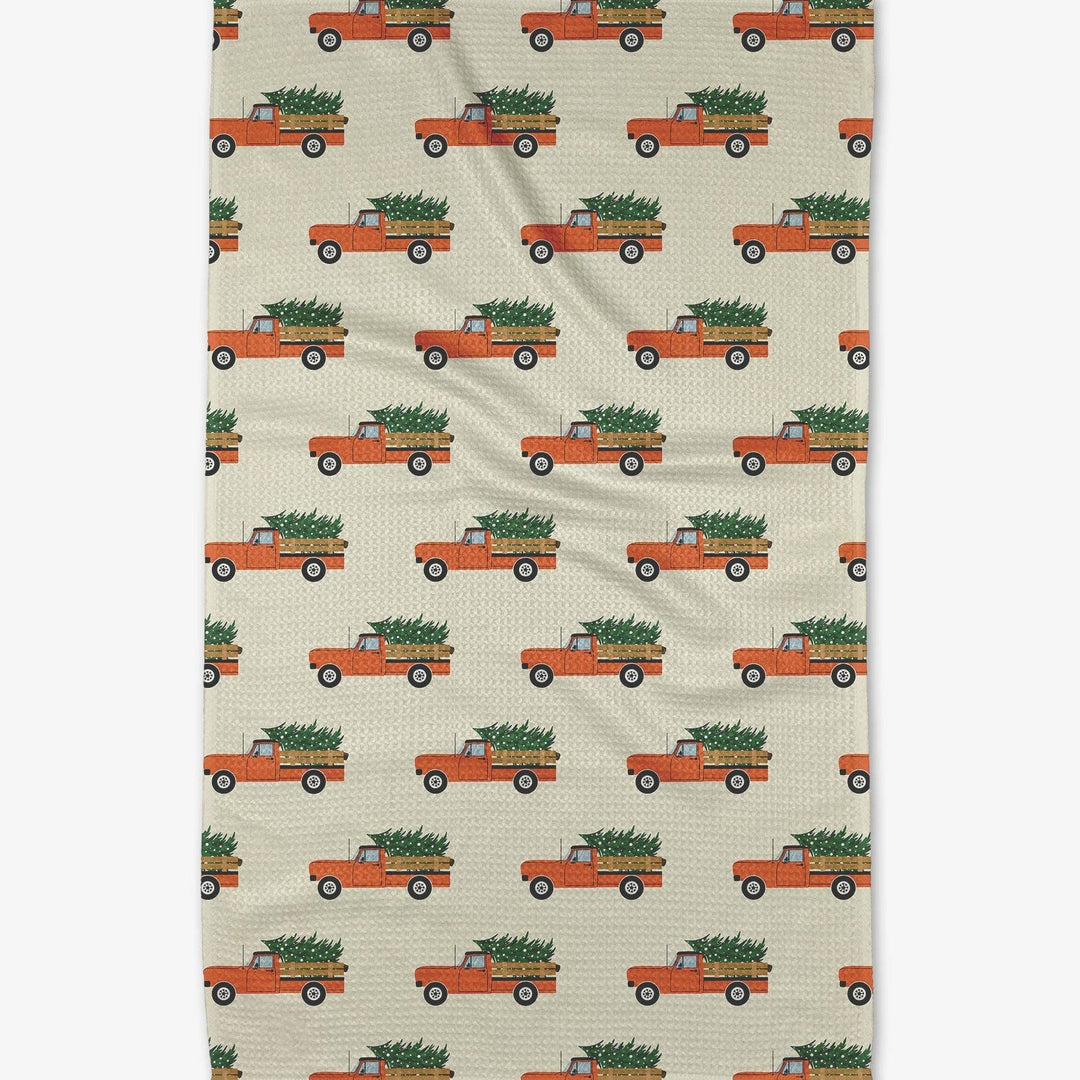 Christmas Ride Tea Towel - Merry Piglets