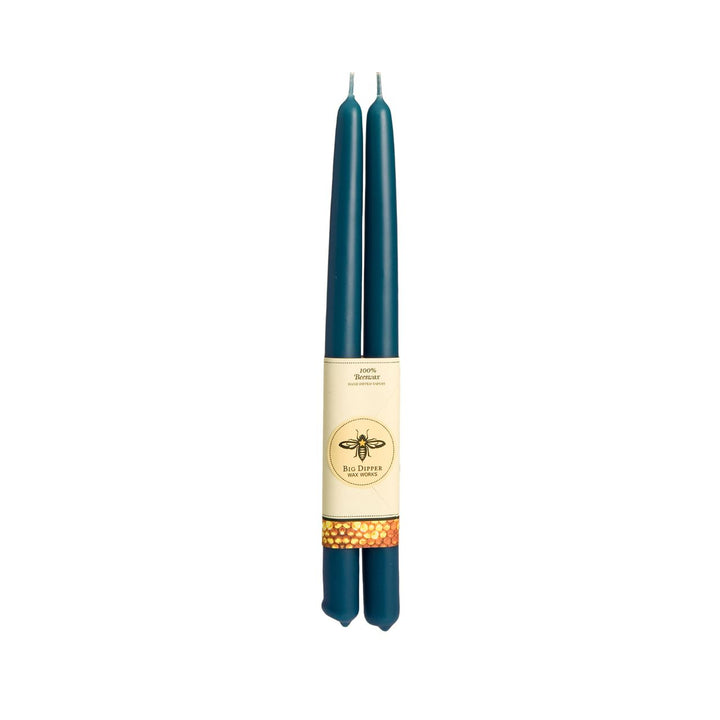 Teal Beeswax Taper Candles - Merry Piglets