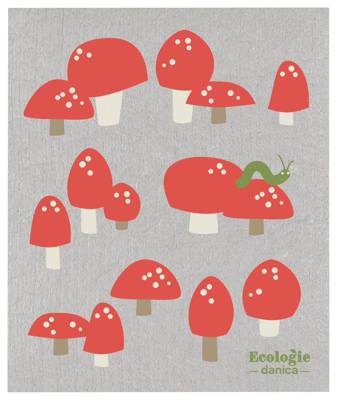 Toadstools Swedish Dishcloth - Merry Piglets