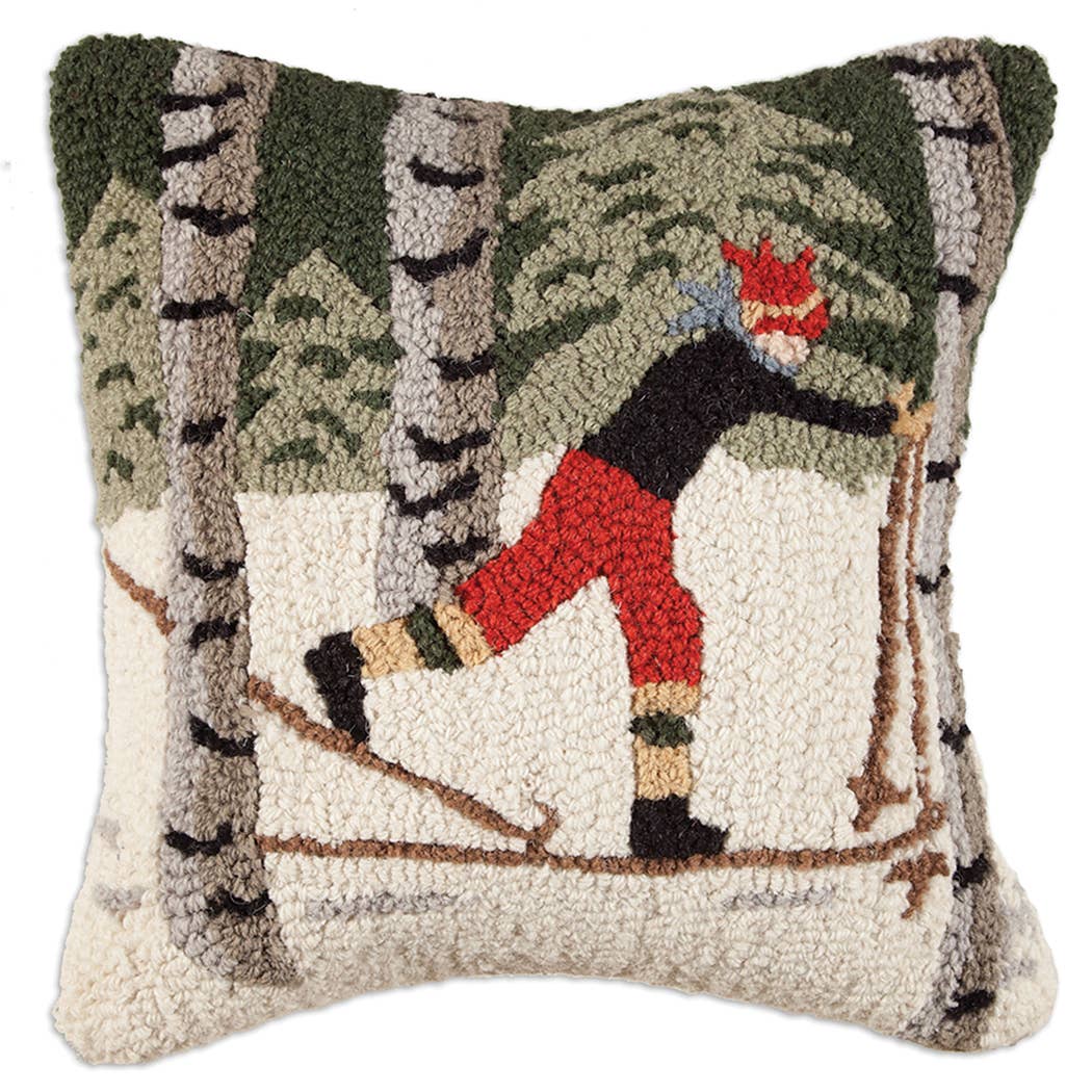 Cross Country Ski Wool Pillow - Merry Piglets