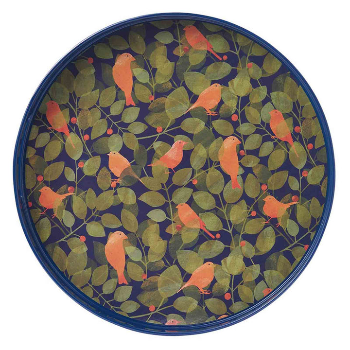 FINCHES 15 Inch Round Tray - Merry Piglets