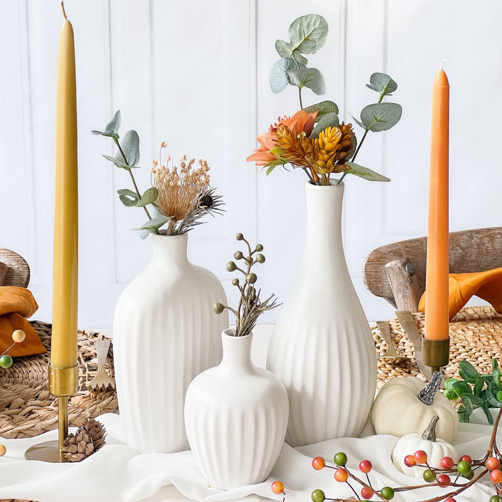 White Ceramic Vase - Set of 3 - Merry Piglets