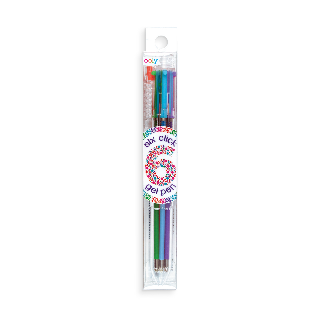 Six Click Colored Gel Pen - Merry Piglets