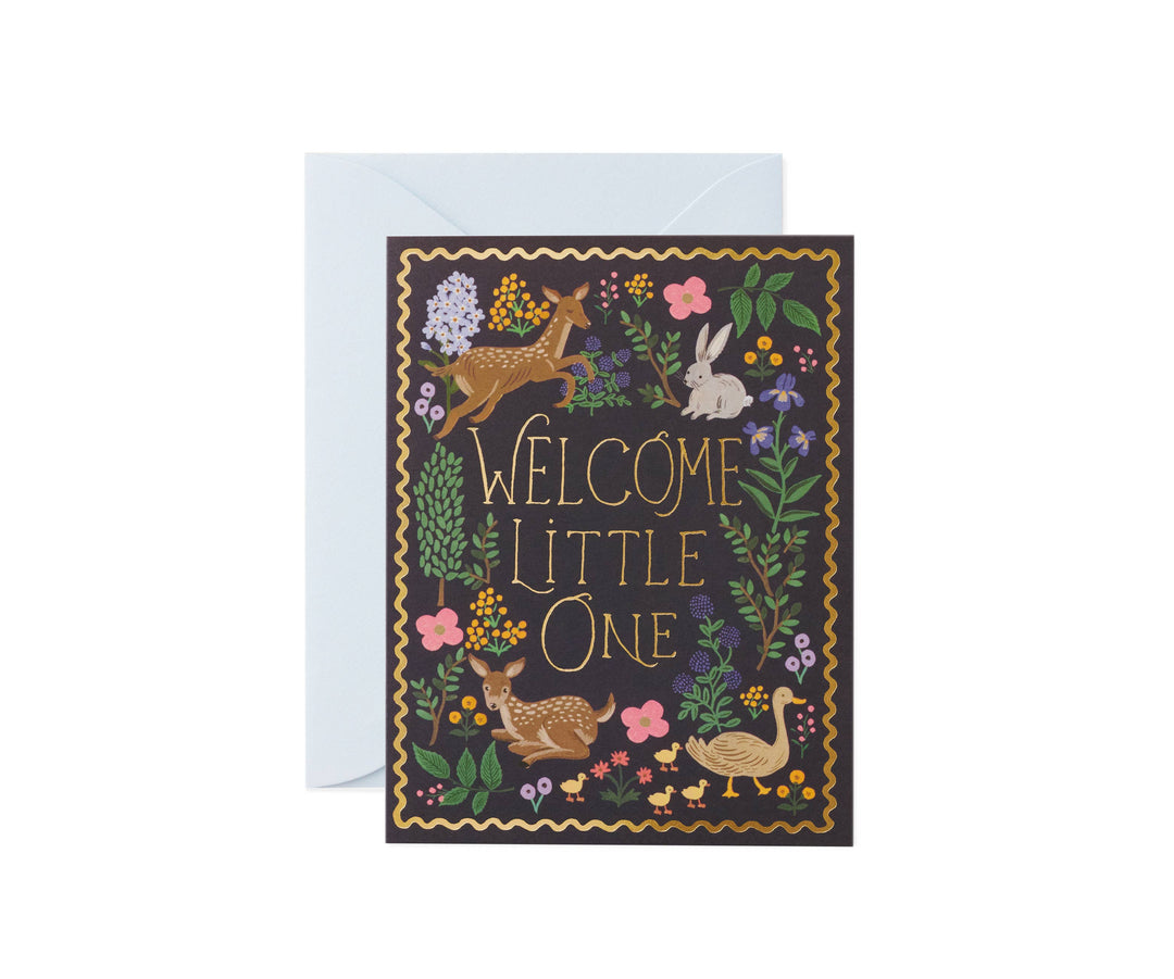 Woodland Welcome Greeting Card - Merry Piglets