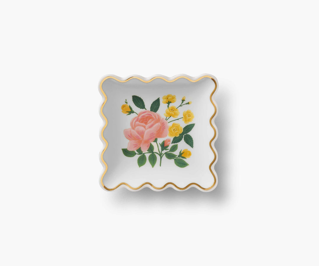 Roses Scalloped Ring Dish - Merry Piglets