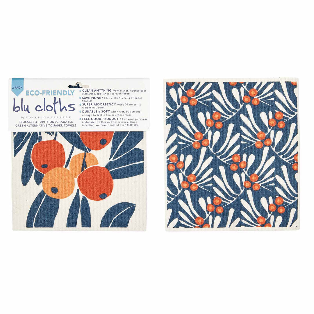 Kumquats Reusable Sponge-Cloth, Set of 2 - Merry Piglets