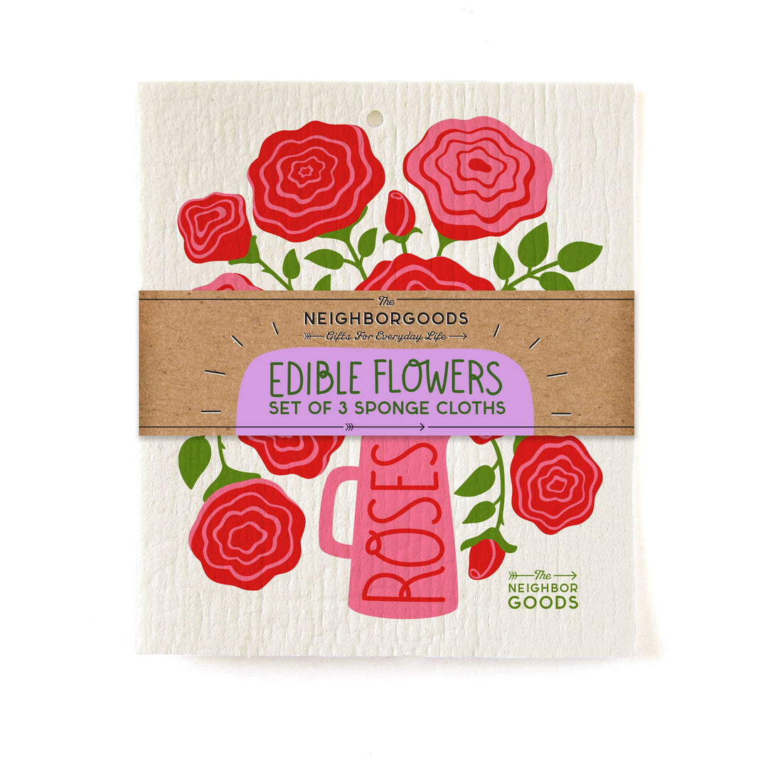 Edible Flowers Sponge Cloth Set of 3 - Merry Piglets