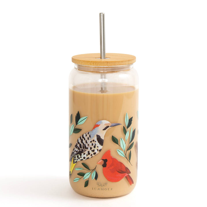 Feathered Friends Birds Glass Can - Merry Piglets