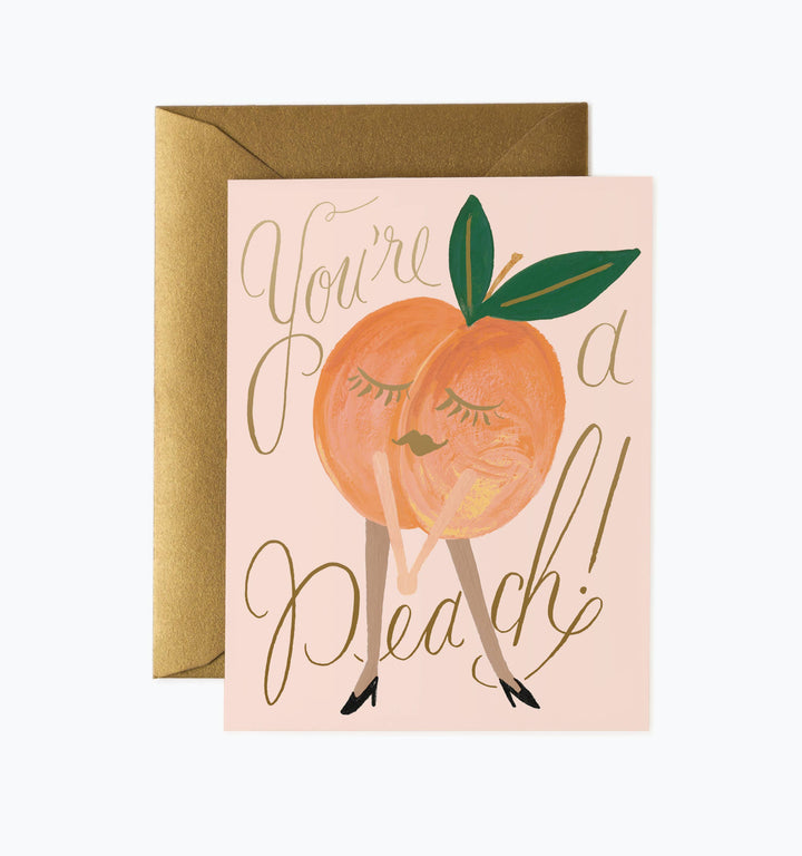 You're A Peach Greeting Card - Merry Piglets