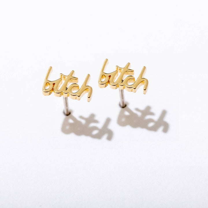 B*tch Stud Earrings - Merry Piglets