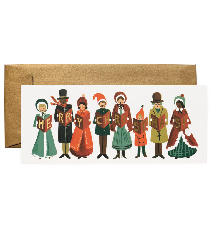 Carolers Christmas No. 10 Greeting Card - Merry Piglets