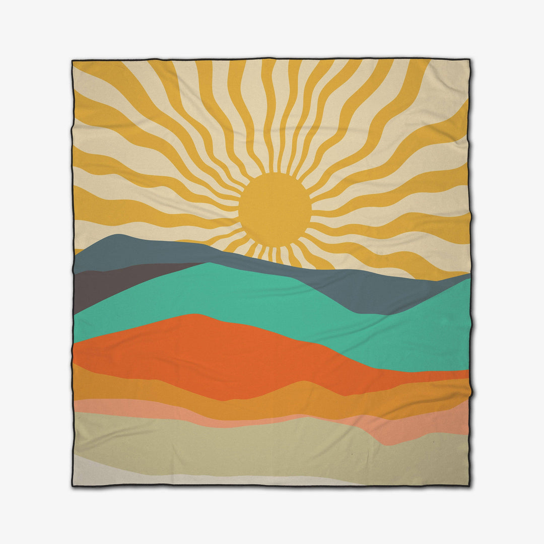 Geometry - Over The Hill Beach Blanket - Merry Piglets