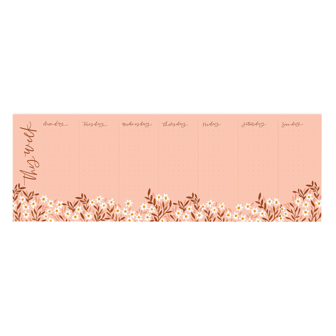 Tiny Floral Weekly Notepad - Merry Piglets