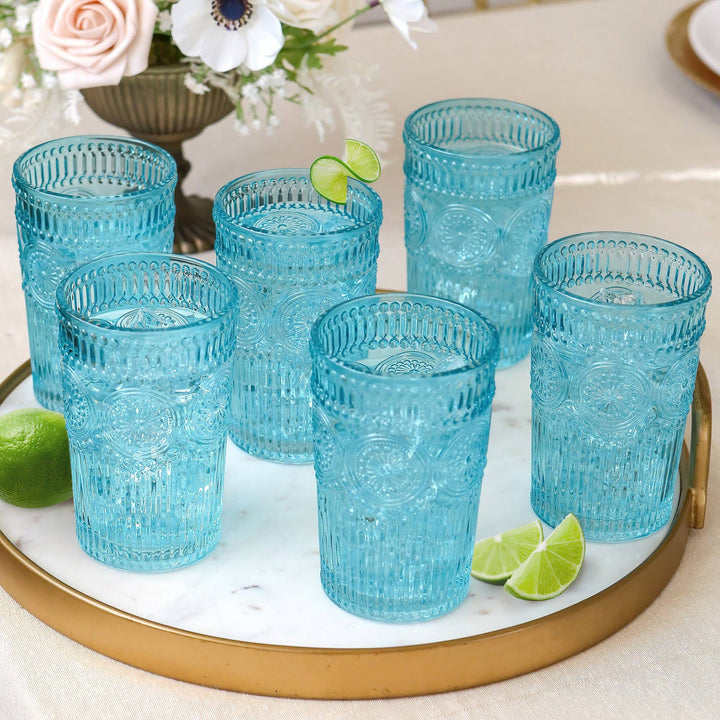 Aqua Blue Drinking Glass - Merry Piglets