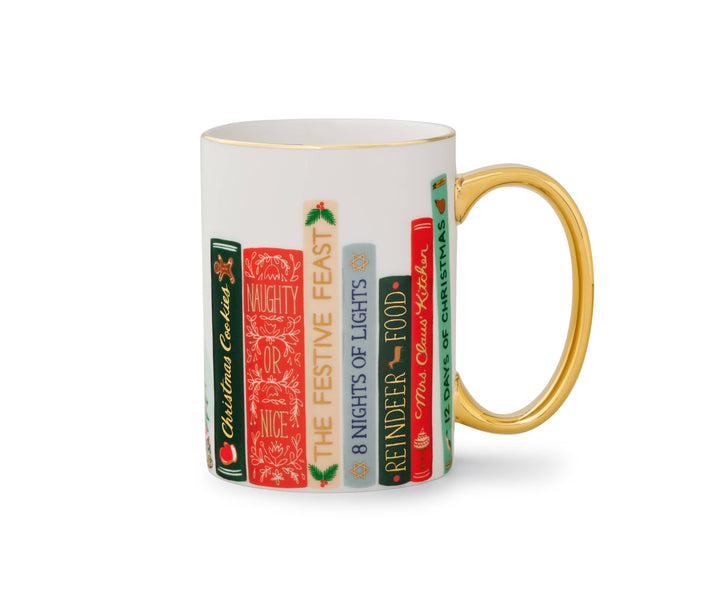 Festive Book Club Porcelain Mug - Merry Piglets