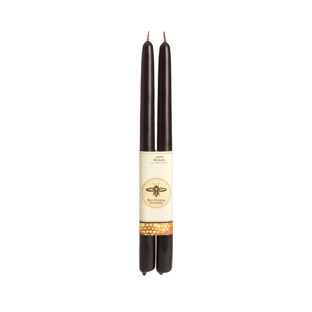 Black Beeswax Taper Candles - Merry Piglets