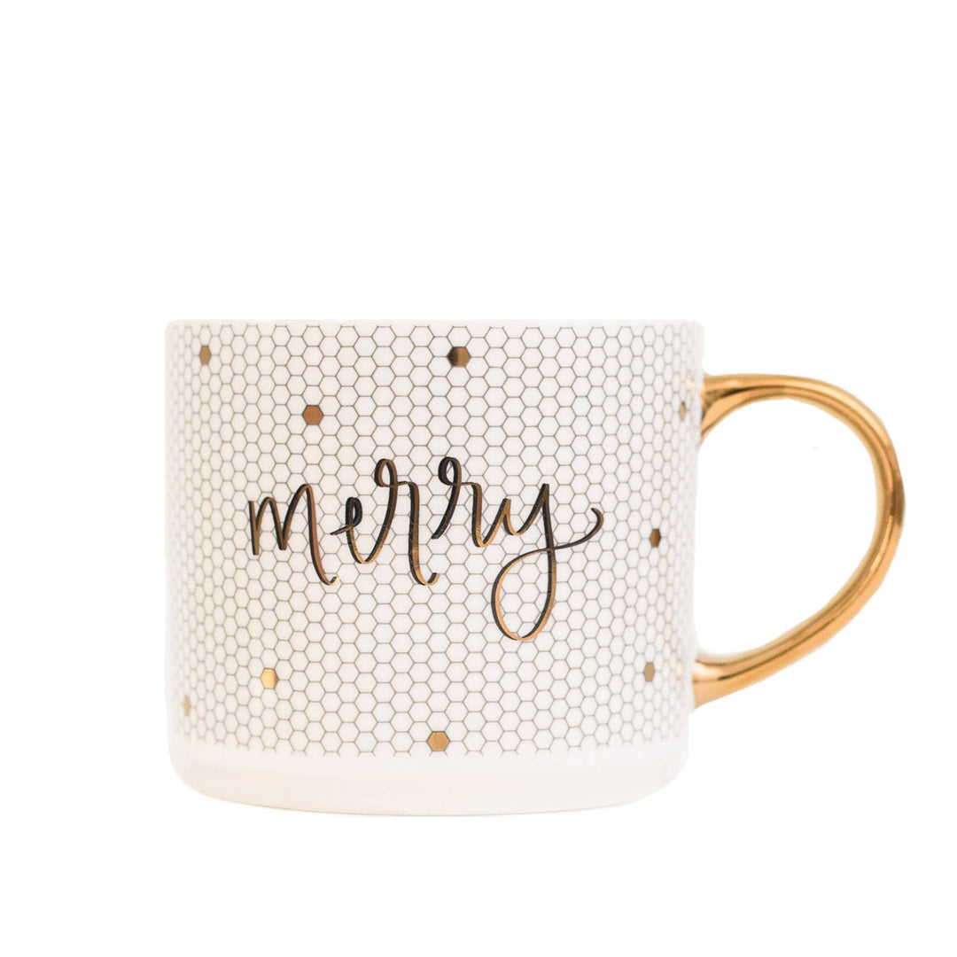 Merry Tile Mug - Fine Bone China - Merry Piglets