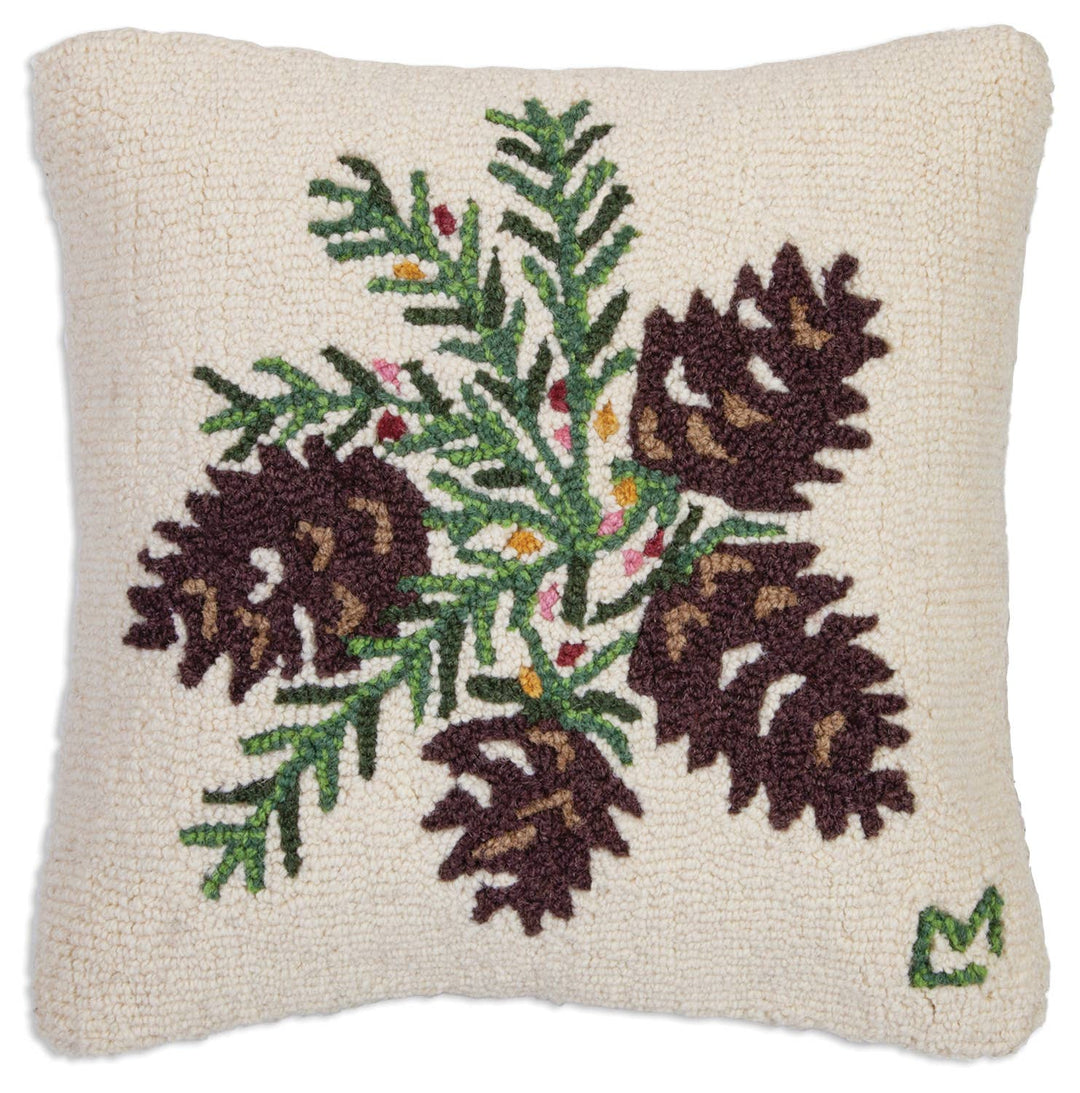 Berry Cones Wool Pillow - Merry Piglets