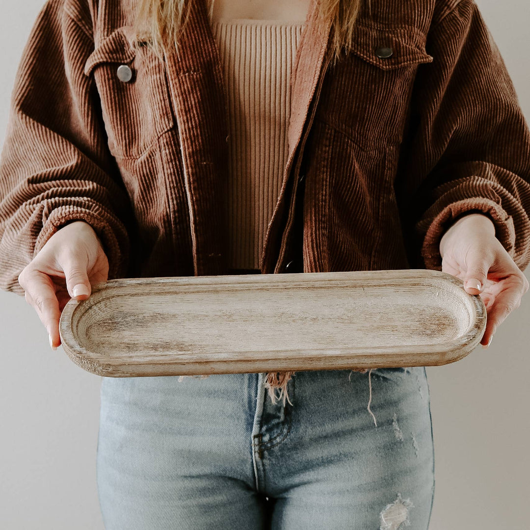 Rustic Wood Tray - Merry Piglets