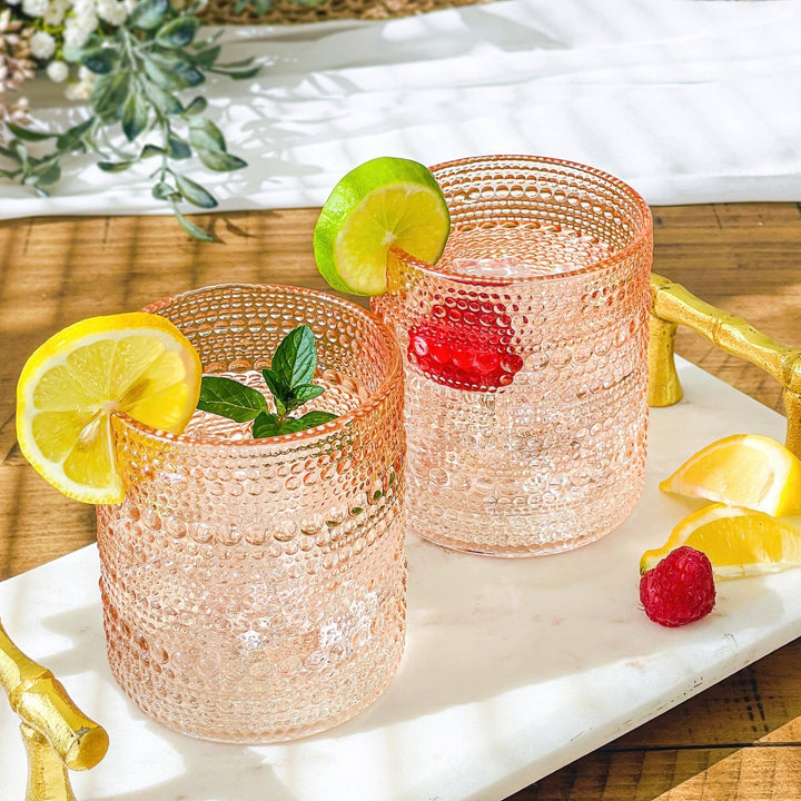 Beaded Blush Drinking Glass - Merry PigletsKate Aspen