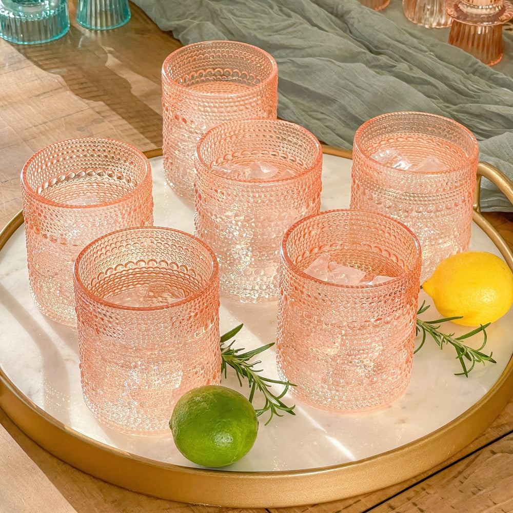 Beaded Blush Drinking Glass - Merry PigletsKate Aspen