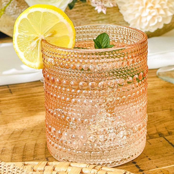 Beaded Blush Drinking Glass - Merry PigletsKate Aspen