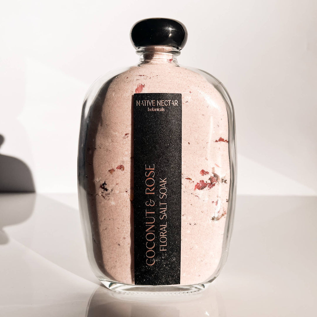 Coconut & Rose Floral Salt Soak - Merry PigletsNative Nectar Botanicals