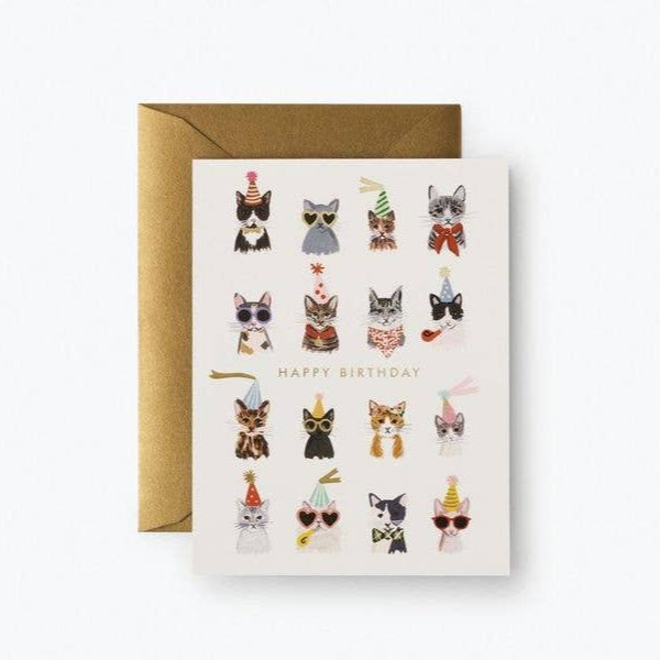 Cool Cats Birthday Greeting Card - Merry PigletsRifle Paper Co.